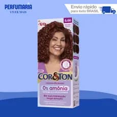 COLORAÇÃO COR&TON SEM AMÔNIA KIT 06.66 VERMELHO CARMIN.