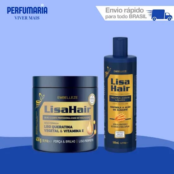 Lisahair Kit Creme Alisante E Neutralizante Profissional