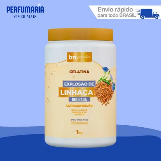 GELATINA EXPLOSÃO DE LINHAÇA BELEZA NATURAL 1KG