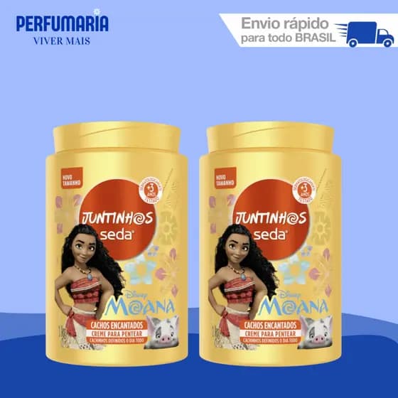 Kit 2 Cremes para Pentear Seda Juntinhos Moana 1KG CACHOS ENCANTADOS