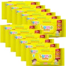 Kit C/12 Toalha Umedecida Luma Baby  Leve 120 Pague 100 Total 1440