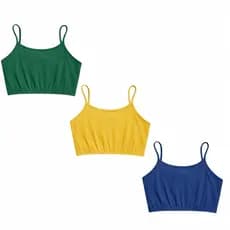 Kit 3 Tops Plus Size Feminino Sem Bojo Reforçado Modelador Canelada Alta Elasticidade Veste Até G4