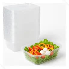 Kit 240 a 24 unidades  Pote de Marmita Retangular Tampa Descartável Lavavel freezer microondas 500ml