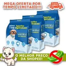Tapete higiênico premium 60x55cm - Kit  90 Unidades - Super Absorvente e Antiodor para Cães