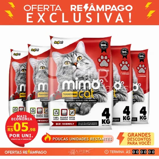 20 a 4kg areia sanitaria higienica mimocat super premium argila ecologica absorvente para gatos