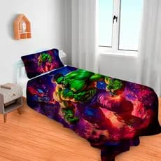 Lençol Cobre Leito Solteiro e Fronha Hulk / Pronta entrega/ envio imediato