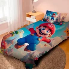 Lençol Cobre Leito Solteiro e Fronha Super Mario/ Pronta entrega/ envio imediato
