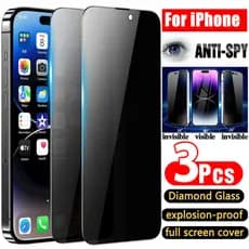 1-3 Unidades Protetor De Tela De Privacidade De Cerâmica Fosca Para iPhone 17 16 15 14 13 12 11 Pro Max Plus Filme Anti-