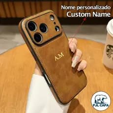 Capa De Couro Comercial Personalizada Com Nome Gravado Em 3D Para iPhone Air 17 16 15 14 13 12 11 Pro Max
