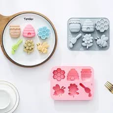 Molde de silicone com tema de abelha, 6 peças, para chocolates, balas de gelatina, sobremesas, sabonetes artesanais e ge