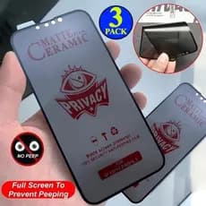 3/2/1PCS Protetores De Tela De Privacidade Para iPhone 17 16 15 14 13 12 11 Pro Max Plus Filme Cerâmico Anti Espião