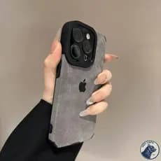 Moda Fosco Pele De Cordeiro Couro Silicone Caso Para iPhone Air 17 16 15 14 13 12 11 Pro Max Proteção Completa Da Lente