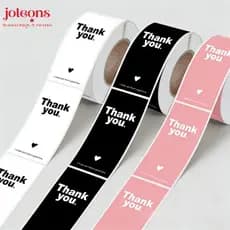 JOLEONS 100 Unidades/Rolo Adesivo De Agradecimento , Vedação Retangular À Prova D'água , Decoração De Envelope