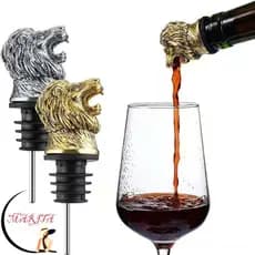 Pourer De Vinho Mita , Rolhas Portáteis De Liga De Zinco , Boca Com Cabeça De Leopardo/Leão/Ântelo