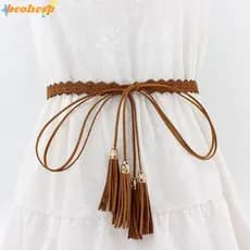 BEOHESP Cinto Oco , Faixa De Cintura , Corda Trançada , Borla , Fechamento Corrente Decorativa Feminina