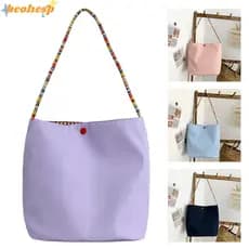 Bolsa BEOHESP , Sacola Multicolorida De Grande Capacidade , De Ombro Colorida De Lona E Nylon Com Alça