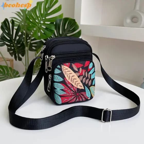 BEOHESP Bolsa Quadrada Pequena , Mini De Ombro De Nylon , Mochila Esportiva Multicamadas Com Impressão Para Ciclismo