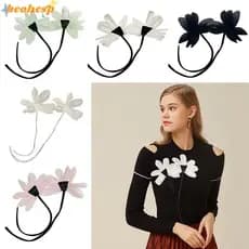 BEOHESP 2 Peças De Alfinetes De Broche De Flores , Flor De Renda Feita À Mão , Lapela De Tecido De Pano De Costura DIY
