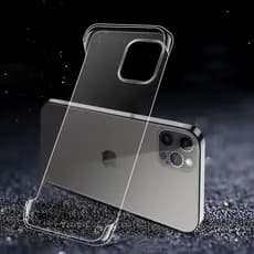 Capa Transparente Sem Moldura Fina Para iPhone Air 17 16 15 14 13 12 11 Pro Max Plus XR De Plástico