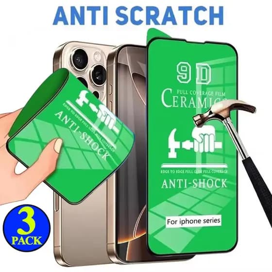 1/2/3 Pacote HD Filme Cerâmico Macio Transparente Para iPhone Ar 17 16 15 14 13 12 11 Pro Max Protetor De Capa Completa