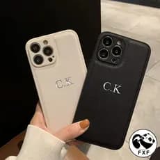 Nome Personalizado Iniciais Letras Capa De Couro Para iPhone Air 17 16 15 14 13 12 11 Pro Max DIY