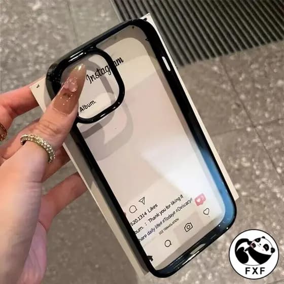 Capa De Silicone Anti-Impacto Para iPhone Air 17 16 15 14 13 12 11 Pro Max Proteção Traseira