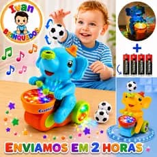 Elefante Infantil Á Pilha Flutua Bola No Ar Com Luz E Som Brinquedo Músical Para Bebê