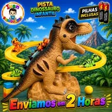 Pista Dinossauro Com Escorredor Sons e Luzes Elevador e Filhotes Brinquedo Infantil + Pilhas