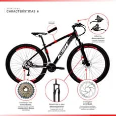 Bicicleta Aro 29 Ksw XLT 100 Alumínio 24v V-Fire Freio a Disco Suspensao MTB
