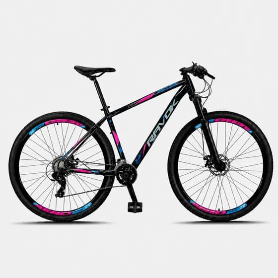 Bicicleta Aro 29 Ravok 27 Velocidades Freios a Disco Suspensão Cabeamento Interno