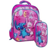 Kit Mochila Escolar Infantil Com Estojo 3d Persona Mochila  Estojo Lilo E Stitch