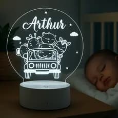 Luminária LED 3D Personalizada com nome Arthur – Abajur Infantil Decorativo Quarto de Menino