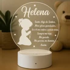 Luminária LED 3D Personalizada com nome Helena – Abajur Infantil Decorativo Quarto Menina