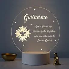 Luminária Abajur Personalizada com Nome para presente Crisma