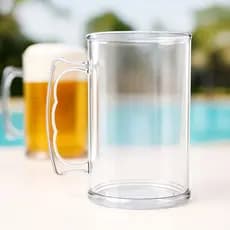 Kit Canecas De Chopp Acrilica Cor Cristal lisa 400ml