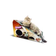 Arranhador rampa para Gatos Brinquedo de papelão c/ 2 Bolinhas Furacão Pet