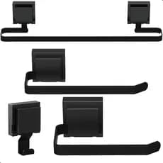 Kit Acessórios Para Banheiro Com Ventosa Preto 4 Peças Max