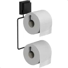 Porta Papel Higiênico com Ventosa Suporte Preto Cx.Ac ARM