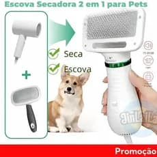 Escova Secadora Pet 110V- 2 EM 1 Seca Remove Pelos Cachorro Coelho Gato ，Baixo Ruído!