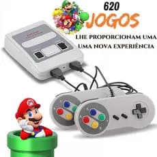 Video Game Classic Super Nintendo Mini SNES 620 Jogos Retro 8 Bits Com 2 Controles Original Envio Imediato