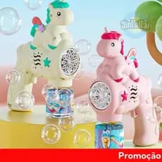 Brinquedo Pistola de Bolhas de Sabão Unicornio Automática, Vários Estilos, Colorida, para Crianças