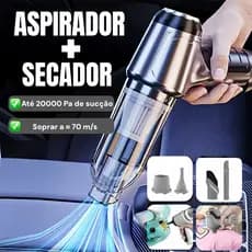 Aspirador e Soprador Portátil 5 em 1 Alta Potência e Multifuncional para Limpeza Completa para Carro