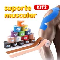 Kit 2Fita Knesio Tape Bandagem adesiva funcional alivia a dor lesão atleta Tape Ortopedia Fisioterapia Rolo Adesivo