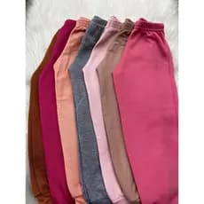 Kit 5 Calças Moletom Infantil Menina Sortida Verão Leve Confortável com Punho