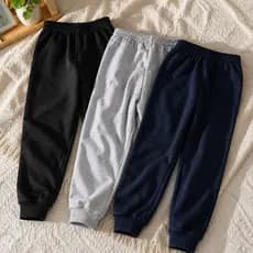 Kit 2 Calças de Moletom Infantil Peluciadas Forradas Inverno Outono Punho Menino