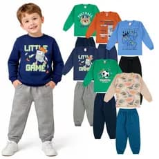 Kit 10 Peças 5 Conjunto Moletom Infantil Menino Cleomara Frio Outono Inverno Algodão