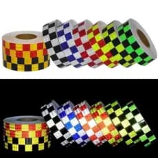 Fita faixa Adesiva Quadriculada xadrex Refletiva Seguranca 3mx5cm