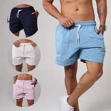 Short Mauricinho De Linho Elegante Masculino Básico Premium