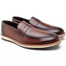Mocassim Oxford Masculino Couro Premium Loafer Casual Elegante Sport Fino Calce Fácil Slip On Envio Imediato
