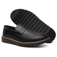 Sapato Mocassim Oxford Masculino Calce Facil Elegante de Couro Sport Fino Solado Confort Costurado Envio Rapido